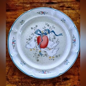 12" Marmilade plate Chickens Bows and Apple